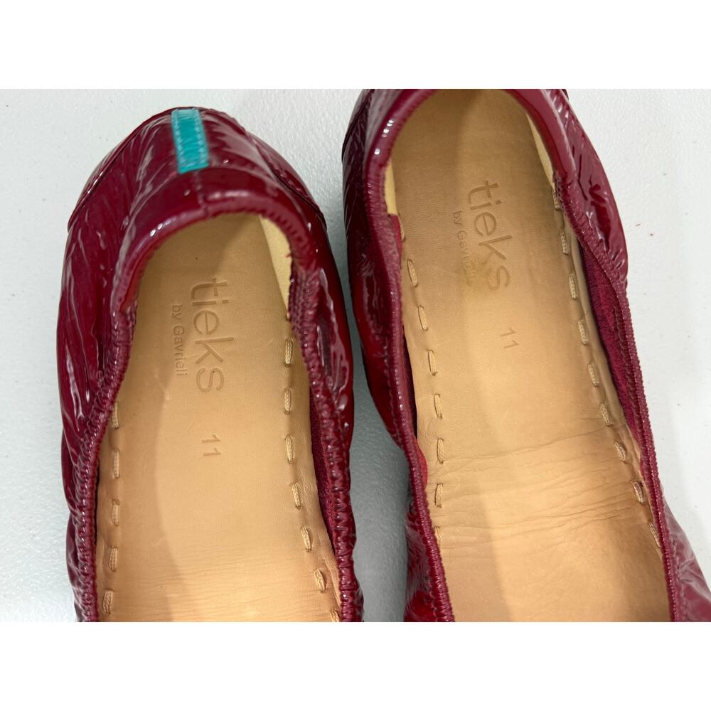 Tieks Ruby Red Patent Leather Ballet Flats Women’s Sz 11 Foldable Designer Shoes - Picture 10 of 11
